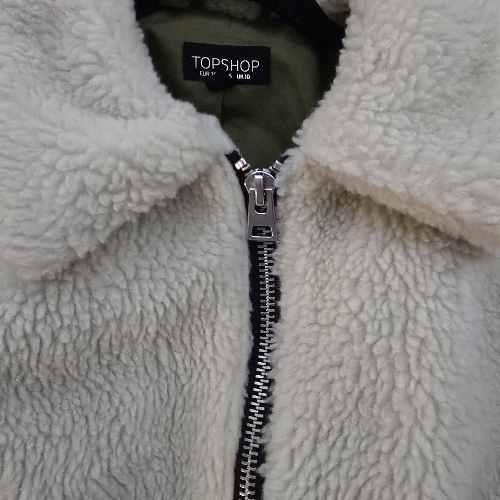 Topshop Teddy Cream Sherpa Jacket - Picture 8 of 8